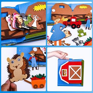 Sac à dos pour tout-petits, jouet d'éveil silencieux, modèle d'apprentissage, <span class=keywords><strong>dessin</strong></span>, unisexe, personnalisé, fait main, en tissu doux, premiers jouets Montessori - Product Image 1