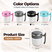 Mug auto-mélangeur magnétique Kingze OEM 320 ml en acier inoxydable 304 pour le bureau, le fitness et les voyages