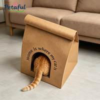 Nichoir pour chat en papier kraft écologique, durable et luxueux, avec griffoir amovible et design lavable |   Biodégradable