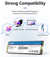 SSD Internal M-SATA 2280 SATA3 OEM Baru 128GB-2TB Kecepatan Baca 501-600MB/s Kecepatan Tulis 401-500MB/s Garansi 3 Tahun untuk Laptop