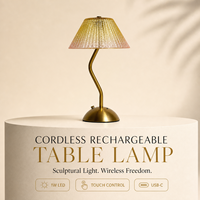 Lampe de table moderne en verre ambre vert forêt, LED rechargeable, commande tactile, base en métal, pour chambre à coucher, salon, café, restaurant