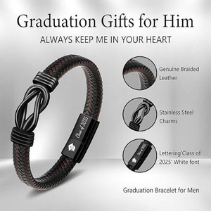 Classe di 2025 scuola superiore del College regali braccialetto per gli uomini intrecciato in pelle in acciaio inox nodo <span class=keywords><strong>bracciale</strong></span> per il <span class=keywords><strong>figlio</strong></span> fratello - Product Image 5