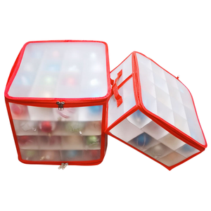 Boîte de rangement rectangulaire pour décorations de Noël Diviseur de conteneurs de Noël pour organiser 64 ornements de fête pour les vacances - Product Image 3