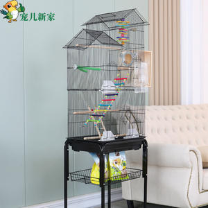 Kandang Burung dengan Baki Geser & Aksesoris, Kandang Burung Sedang Kecil untuk Budgerigar, Parkit, <span class=keywords><strong>Cockatiel</strong></span>, Lovebird - Product Image 2