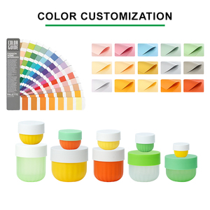 JXPACK Vente en gros de pots cosmétiques en plastique à large ouverture, bleus, blancs, transparents, avec couvercles, 100 ml, boîtes en PP - Product Image 6