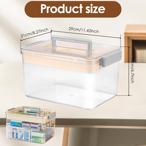 Multi-layer Rectangle Medicine <b>Box</b> Home Use Large-Capacity Portable Transparent PET Sealed Divided Storage <b>Box</b> - Product Image 3