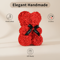Beruang Mawar Buatan Grosir dengan Boneka Beruang Bunga Abadi Buatan Tangan untuk Hadiah Hari Valentine Hari Ibu dengan Kotak