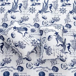 Chất lượng cao 3-Piece Reversible hải lý Quilt <span class=keywords><strong>Comforter</strong></span> tất cả các mùa giải nhà thiết kế Sheets bedding Set - Product Image 5