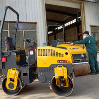 Compacteur à rouleaux Luxin LX01JS 1 tonne, rouleau vibratoire à double tambour, 7,5 kW, entraînement hydraulique tandem, moteur diesel EPA