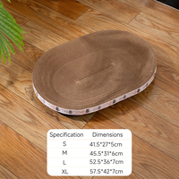 Planche à gratter de forme ovale haute densité pour les races moyennes et grandes, résistante à l'eau, grattoir d'arbres à chat durable en carton de bois