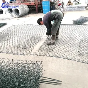 China pvc coated hexagonal mesh gabion manufacturers galvanized gabion Galfan Coated Wire