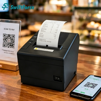 Printer Thermal 80mm dengan Pemotong Otomatis Antarmuka USB+BT Printer Cepat untuk Supermarket Printer Struk POS Harga Murah