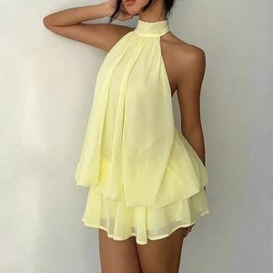 Simple Short Gown Style - Slim Ladies Elegant Dress