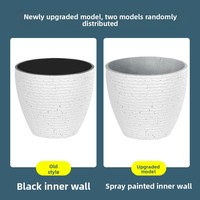 Pot de fleurs de style nordique en plastique imitation pierre et imitation porcelaine, grand format, pour balcon