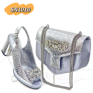 Promozione vendite 2021 <span class=keywords><strong>giallo</strong></span> tacchi alti elegante borsa <span class=keywords><strong>con</strong></span> le <span class=keywords><strong>scarpe</strong></span> di cristallo italiano sandali per la signora - Product Image 6