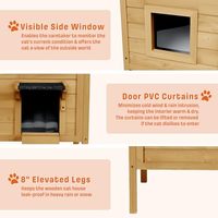Maisonnette pour chats en bois isolée pour l'hiver, pliable, avec échelle, pour plusieurs chats