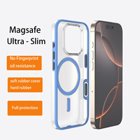 Étui de téléphone portable ultra fin, protection intégrale TPU+PC transparente, anti-traces de doigts, avec anneau magnétique pour protection à 360°