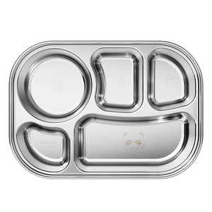 Stainless Steel Divided Tray 316 Food Grade Anti Oxidation For <b>Kids</b> <b>Dining</b> Home Use - Product Image 3