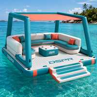 Plateforme flottante gonflable pour location de vacances à la plage, quai spacieux pour se détendre, observer les paysages et socialiser