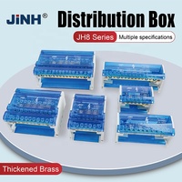 JH8207 125A Barre omnibus en laiton à courant élevé, type à vis, pour rail DIN, bornier de distribution pour câblage de tableau de commande
