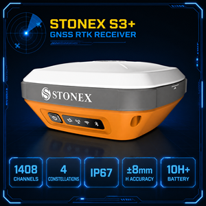 Stonex S3+ GNSS RTK 1408 ช่องสัญญาณ GPS GLONASS BeiDou Galileo อุปกรณ์สำรวจ มาตรฐานกันน้ำ IP67 รองรับ High L5 5G - Product Image 1