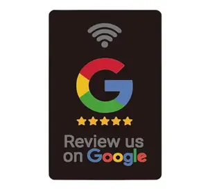 Google Review Card Custom Plastic with Qr Code Ntag213 215 216 for Social Media Business Card PVC ISO 14443A Customized Color