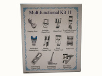 11 pièces Kit multifonctionnel Machine à coudre pieds-de-biche ensemble pour frère chanteur Janome tige basse couture pression pied rouleau pied