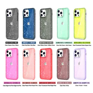 IVYMAX Amazon Platform Colorful Starry Sky Phone Case Glitter Transparent Color 10 Colors Available Side Border Fall