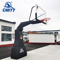 Support de basket-ball à hauteur fixe de 10 pieds, panier de basket-ball encastré au sol avec rembourrage de poteau