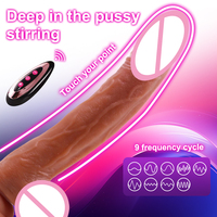 Vibromasseur réaliste télécommandé extensible et vibrant pour femmes, avec fonctions de poussée et de chauffage, jouet sexuel pour adultes