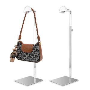 Support de présentation de sacs à main en acier inoxydable écologique, étagère murale suspendue pour magasin de détail et boutique - Product Image 4