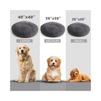 Nouveau Lit Rond de Luxe 2026 en Fausse Fourrure Douce pour Chiens et Chats, Lavable en Machine, Housse Amovible, Design Moderne et Tendance