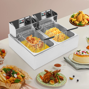 Friteuse électrique professionnelle à double cuve en acier inoxydable - Product Image 4