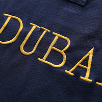 Kaus Polo pria, kaus olahraga Uni Emirat Arab kasual Dubai katun jahitan belah kontras bernapas