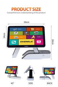 ZJ A6 Sistema POS todo en uno para pequeñas empresas Comercial TouchPos <span class=keywords><strong>Caja</strong></span> <span class=keywords><strong>registradora</strong></span> Impresora térmica de boletos incorporada Escáner Anypay - Product Image 4