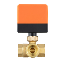Válvula de Bola Motorizada de Latón de Alta Calidad DN20 PN16 de 3 Vías, Válvula de Control con Actuador Eléctrico de 1/2 Pulgada para Sistema HVAC de Agua OEM
