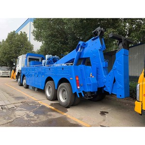 OEM HOWO 8x4 Shacman 25-30T Camion de remorquage et de dépannage avec grue de levage sous châssis, grue à flèche et grue de levage par roues, personnalisé pour le sauvetage de bus et de remorques - Product Image 1