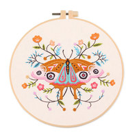 Kit de broderie au point de croix à motif animal Sets Custom Basic Punch Needle Butterfly Fox Handmade DIY Embroidery Kits for Adults