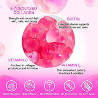 Complément de beauté végétalien pour cheveux, peau et ongles, Gommes à la biotine et au collagène pour éclaircir la peau, Gommes à la biotine et au collagène en forme d'ours vitaminés