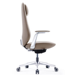 Guangdong Traditionele Hoge Kwaliteit CEO Luxe Echt Lederen Executive Draaibare Kantoorstoel Aluminium Frame Ergonomisch JORI JP208A - Product Image 3