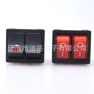 Interruptor basculante doble KCD1 de 5 o 6 pines, encendido/apagado, para equipos industriales, terminal de soldadura, indicador LED rojo - Product Image 1