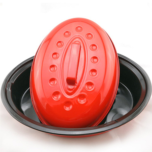 32 centimetri 36 centimetri 40 centimetri scoperta <span class=keywords><strong>di</strong></span> Pollo <span class=keywords><strong>di</strong></span> cottura in ghisa <span class=keywords><strong>di</strong></span> colore nero Dello Smalto Ovale Turchia Torrefazione Pan con Cupola coperchio - Product Image 6