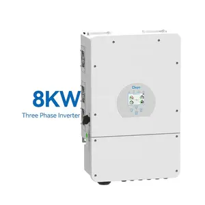 Deye Inverter tenaga surya, Inverter tenaga surya hibrida DC ke AC, 3 fase 230/400V dengan WIFI /4G 5G PV stok Eropa 8KW 10kW 12kW