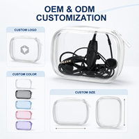 Sac de rangement portable mini transparent avec fermeture éclair - Organisateur de câbles peu encombrant pour écouteurs et chargeurs, polyvalent avec boucle porte-clés pratique