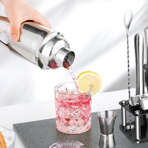 Acryl-Ständer <span class=keywords><strong>Shaker</strong></span>-Becher Cocktail-Mixer-Set Edelstahl-Eiswürfel Barkeeper-Werkzeuge 23-teiliges Set - Product Image 4