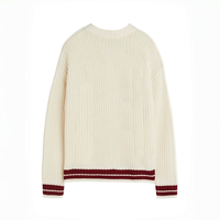 Pull-over en coton épais à col ras du cou pour homme, style universitaire, avec logo personnalisé, tricoté, style preppy Ivy, vente en gros