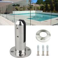 Support en acier inoxydable 304 pour poteau de fixation de verre d'escalier, poteau de fixation pour garde-corps de piscine en verre, poteau de fixation pour clôture de piscine en verre sans cadre