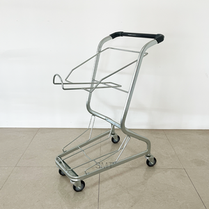 फैक्ट्री सस्ती कीमत डबल बास्केट फैशन स्टाइल किराने की दुकान मिनी बाजारों के लिए शॉपिंग ट्रॉली - Product Image 5