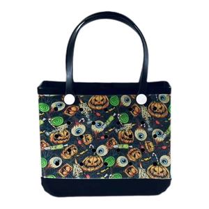 Sac fourre-tout de plage en EVA imprimé Halloween, imperméable, avec motifs <span class=keywords><strong>Jack</strong></span>-o'-lantern et chauve-souris, pour fêtes d'Halloween et décoration intérieure - Product Image 2