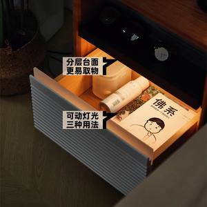 خزانة جانبية للسرير من الخشب الصلب بتصميم باوهاوس كلاسيكي جديد، تصميم فريد لغرفة النوم بطراز عتيق، ضيقة جداً للشقق الصغيرة - Product Image 3